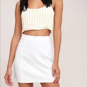 Free People White A-Line Mini Skirt Casual